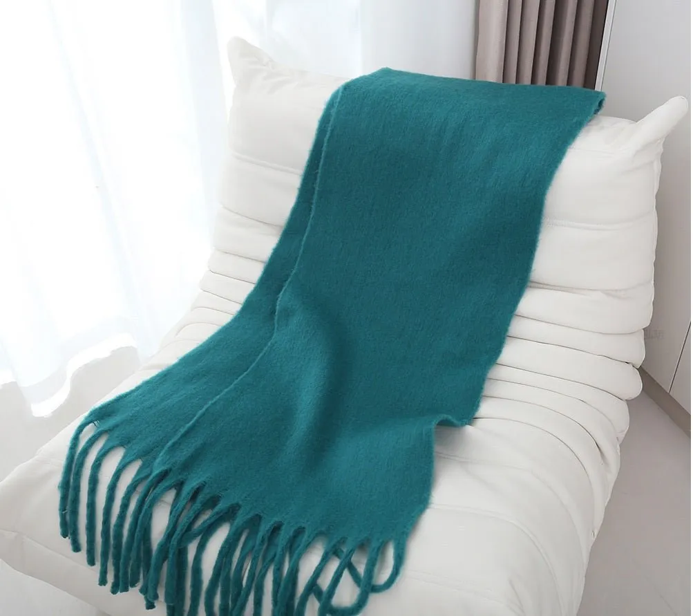 Pre Order:  Mohair Braided Tassel Thick Scarf