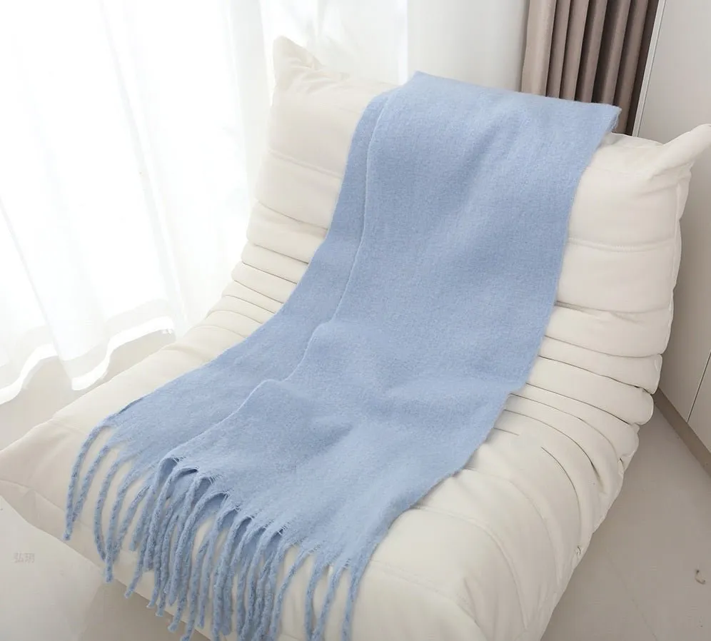 Pre Order:  Mohair Braided Tassel Thick Scarf