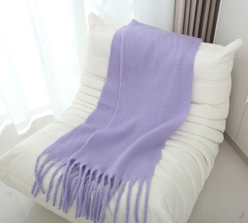 Pre Order:  Mohair Braided Tassel Thick Scarf