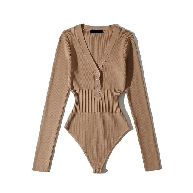 Pre Order:  Slim Waist Long Sleeves Bodysuit