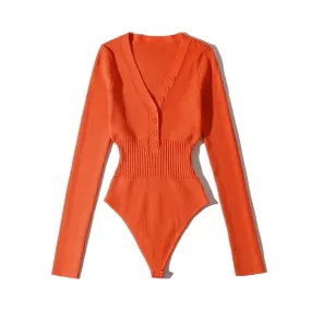 Pre Order:  Slim Waist Long Sleeves Bodysuit