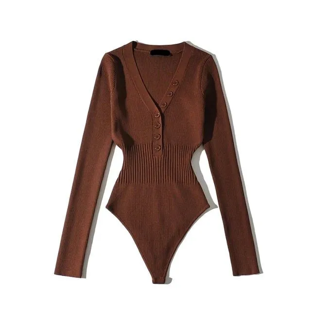 Pre Order:  Slim Waist Long Sleeves Bodysuit