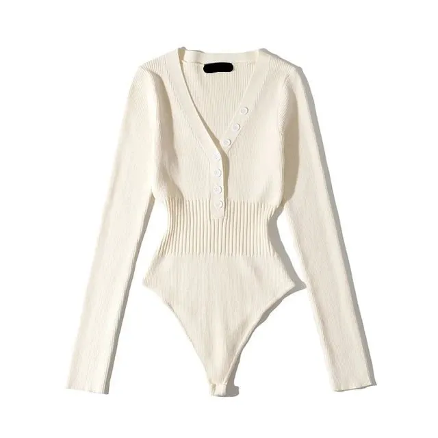 Pre Order:  Slim Waist Long Sleeves Bodysuit