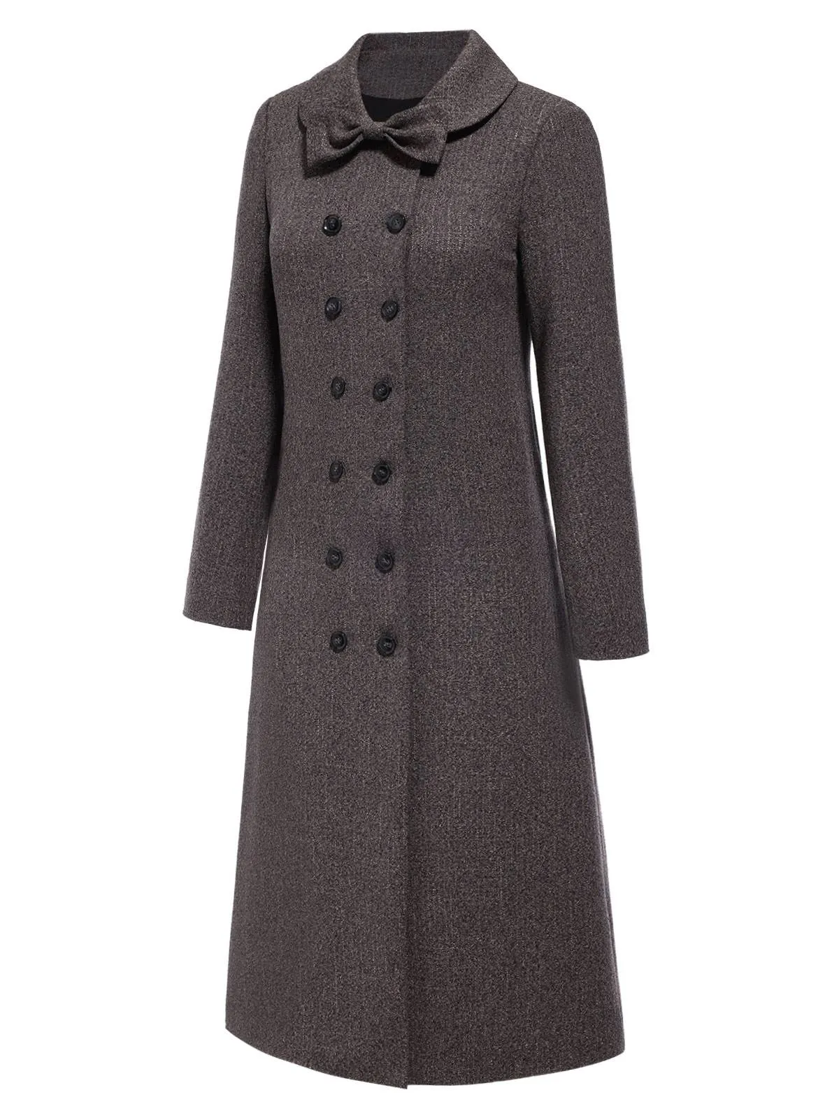 [Pre-Sale] Gray 1950s Bow Peter Pan Collar Coat