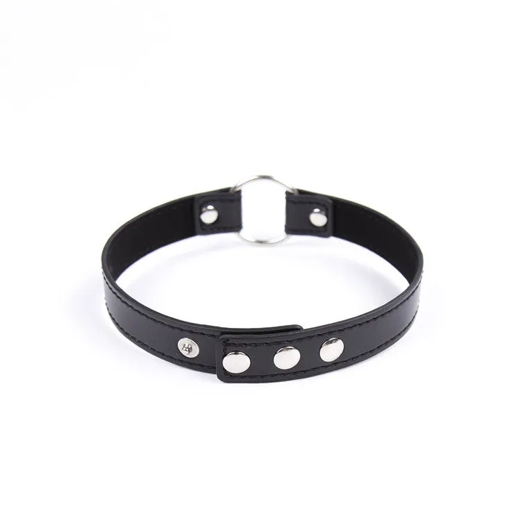 Press Stud Faux Leather Fetish Collar