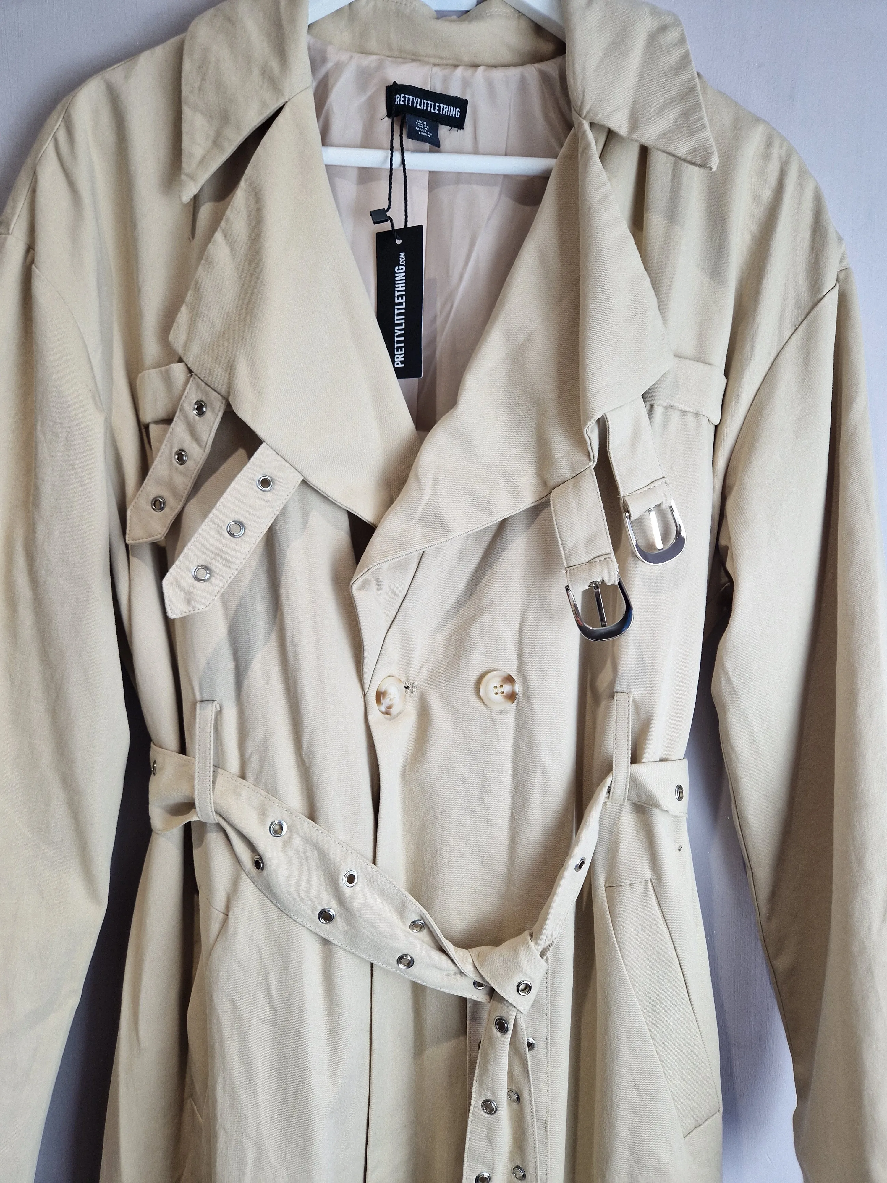 Pretty Little Thing Maxi Trench Coat, new - size 8