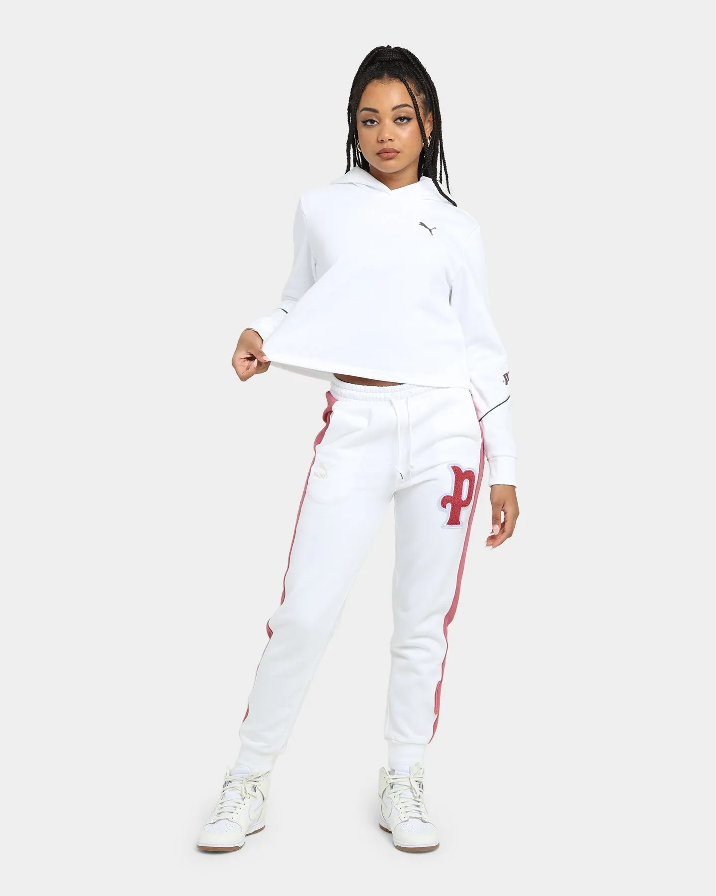 PUMA Women's Cyber Cropped Hoodie Puma White