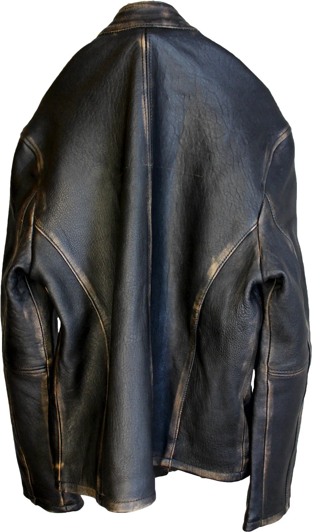 R79 Leather Jacket Distressed Black Vintage Fit