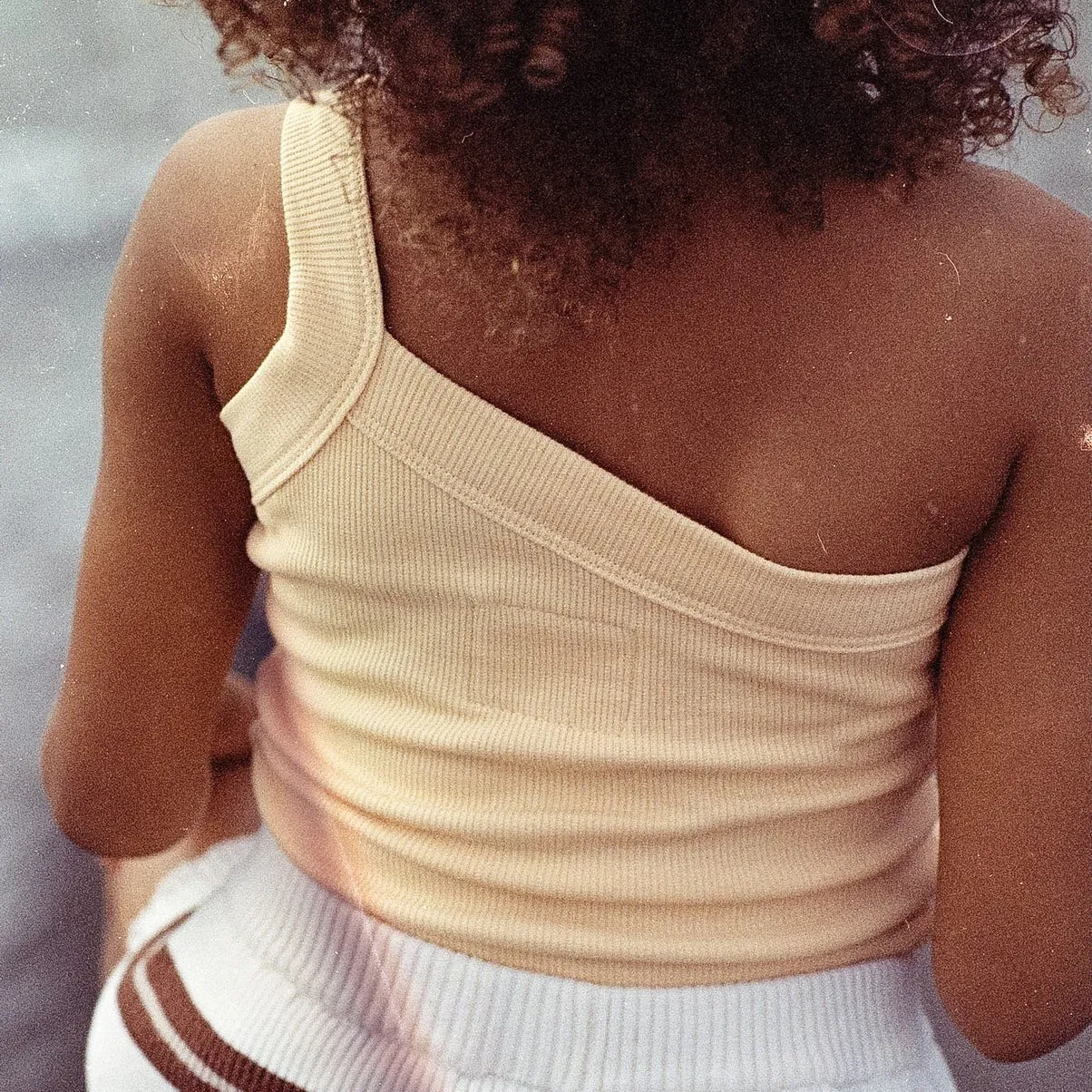 RAISED BY WATER - Shop Kai Blue x RBW: Kids One Strap Bodysuit | Peach