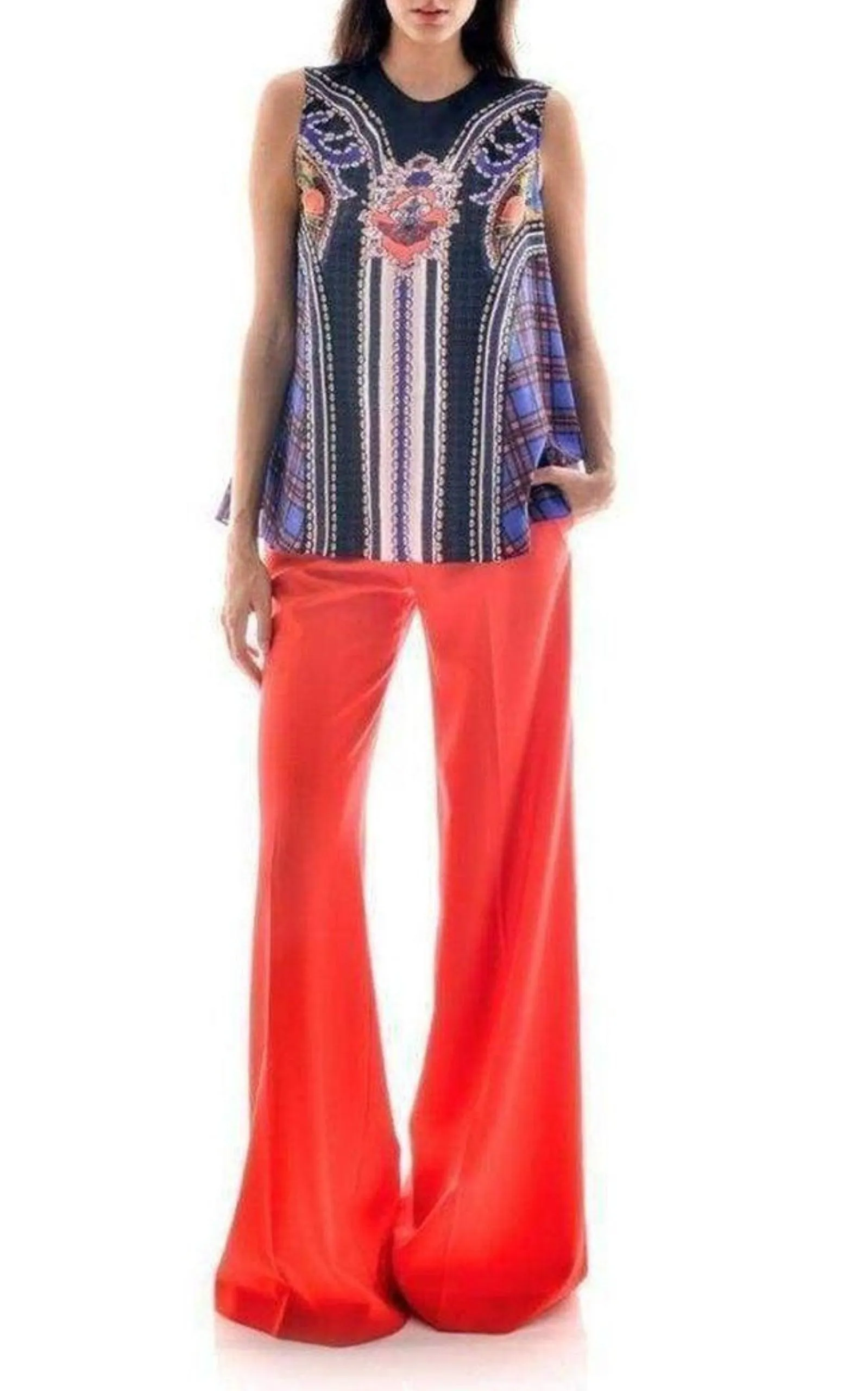 Red Sailor Wool Trousers Pants