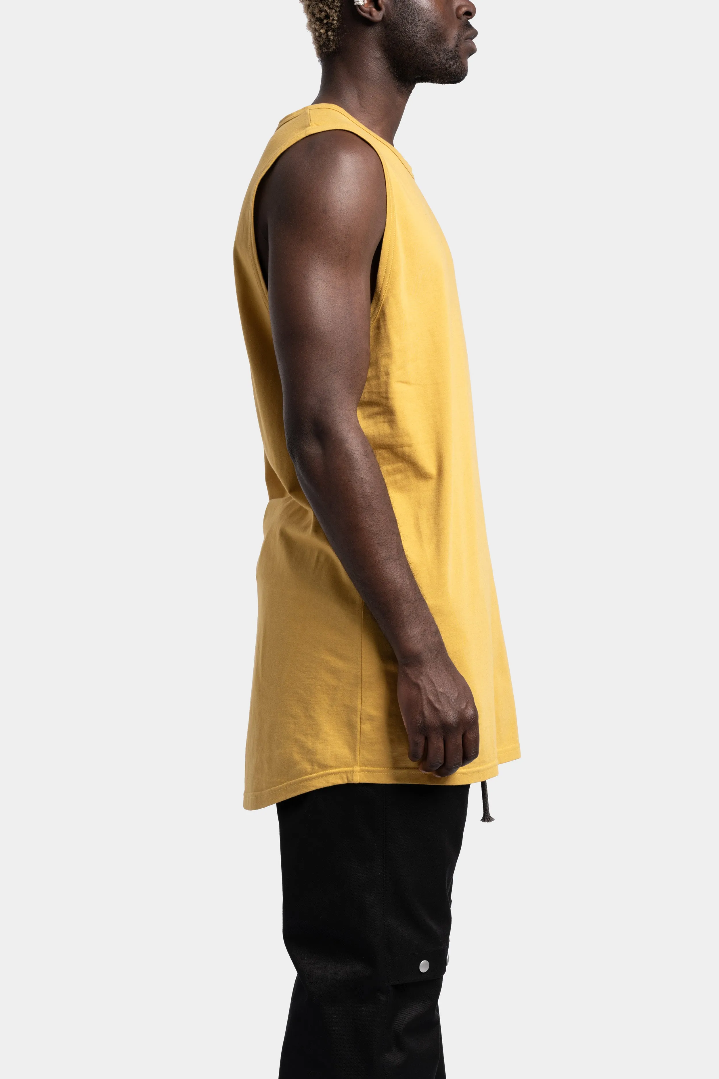 Relaxed cotton tank, Mustard