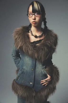 Retro Fur Denim Coat