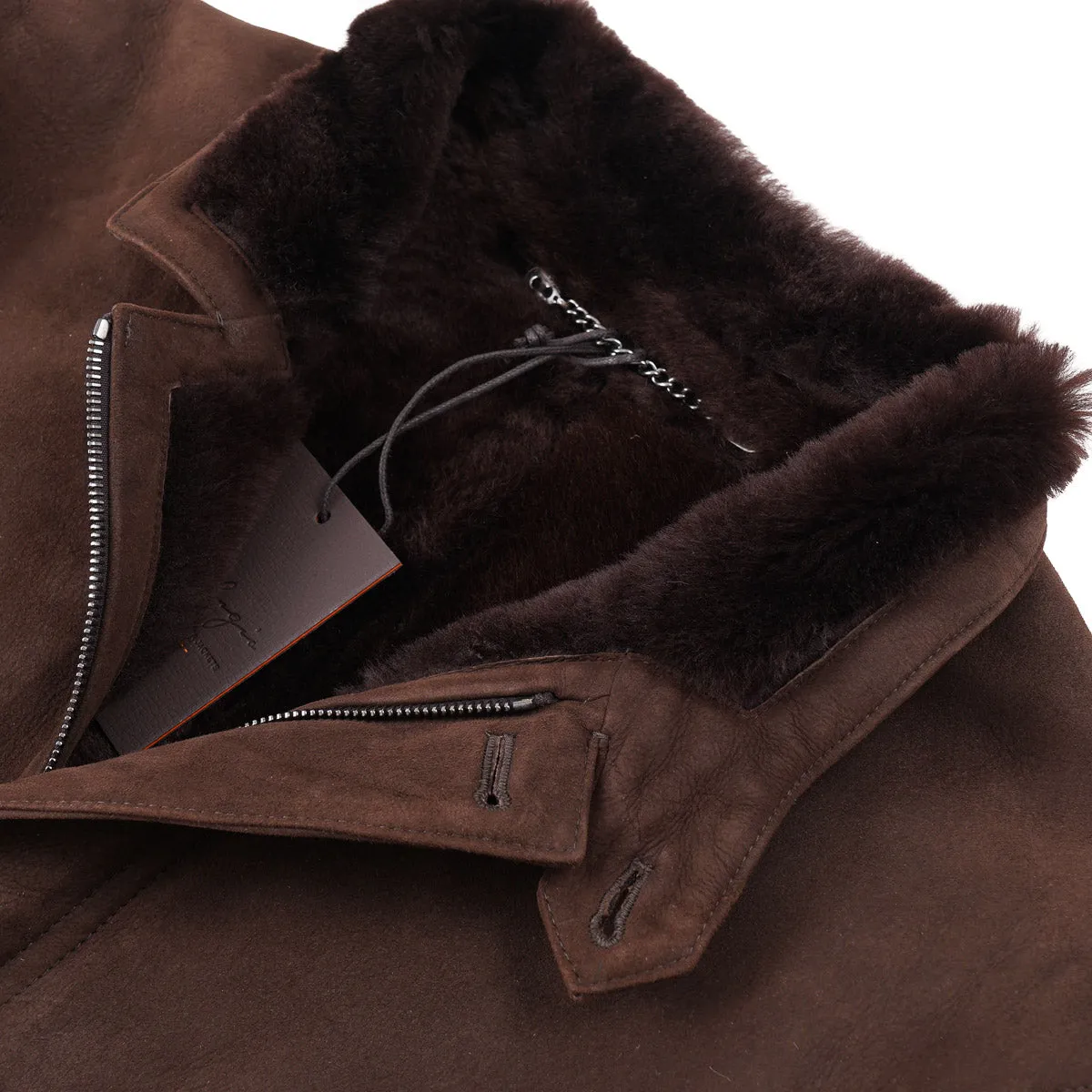 Rifugio Shearling Leather Travel Coat