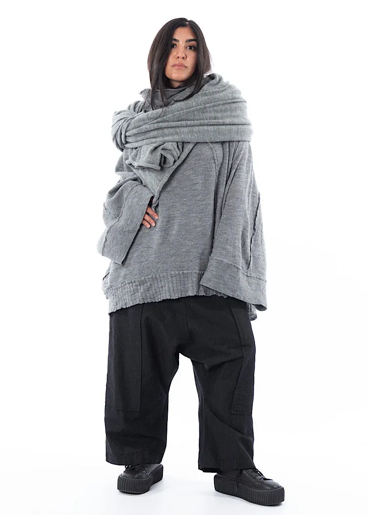 RUNDHOLZ DIP KNITTED HALF A SCARF