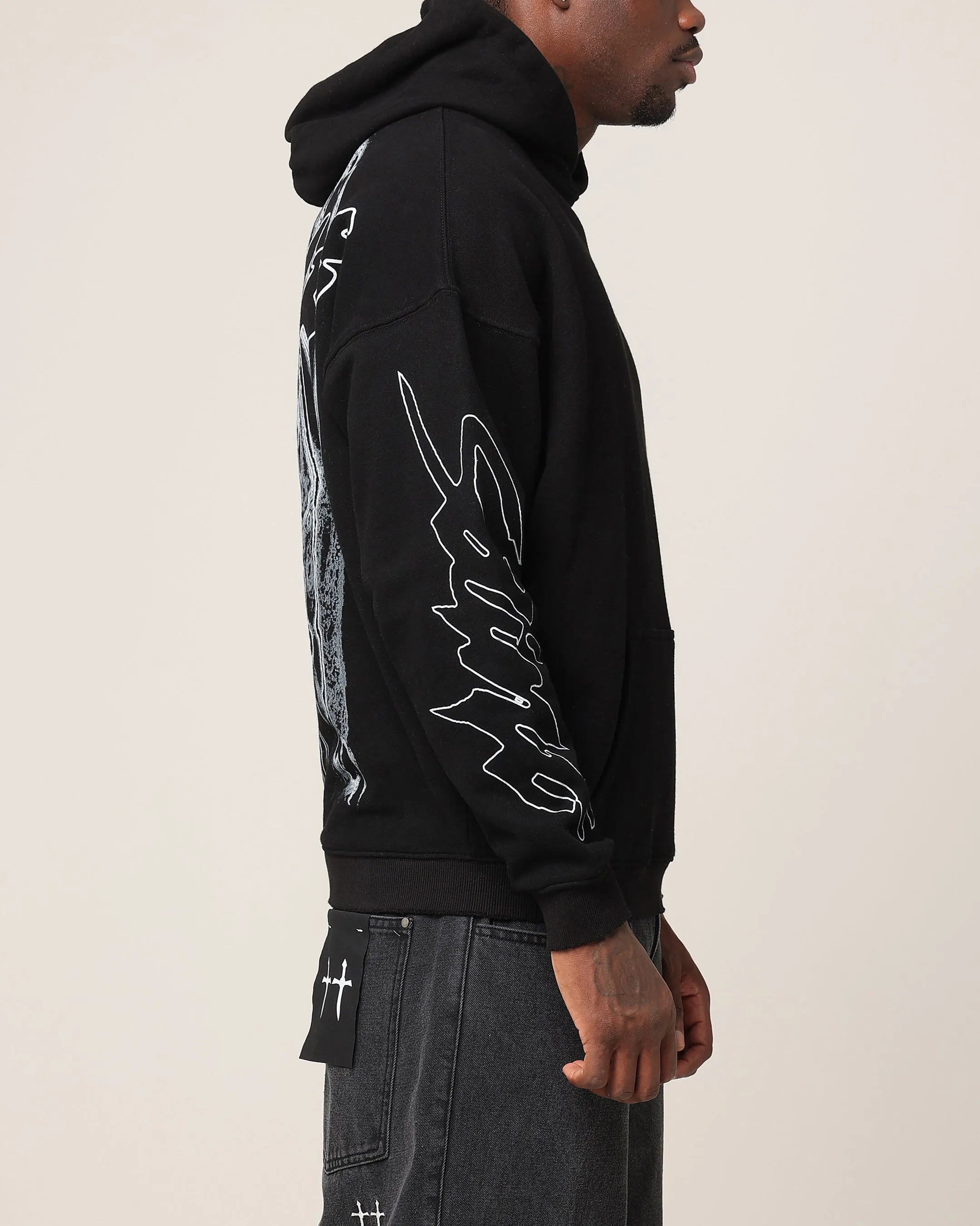 Saint Morta Veiled Boxy Hoodie Black