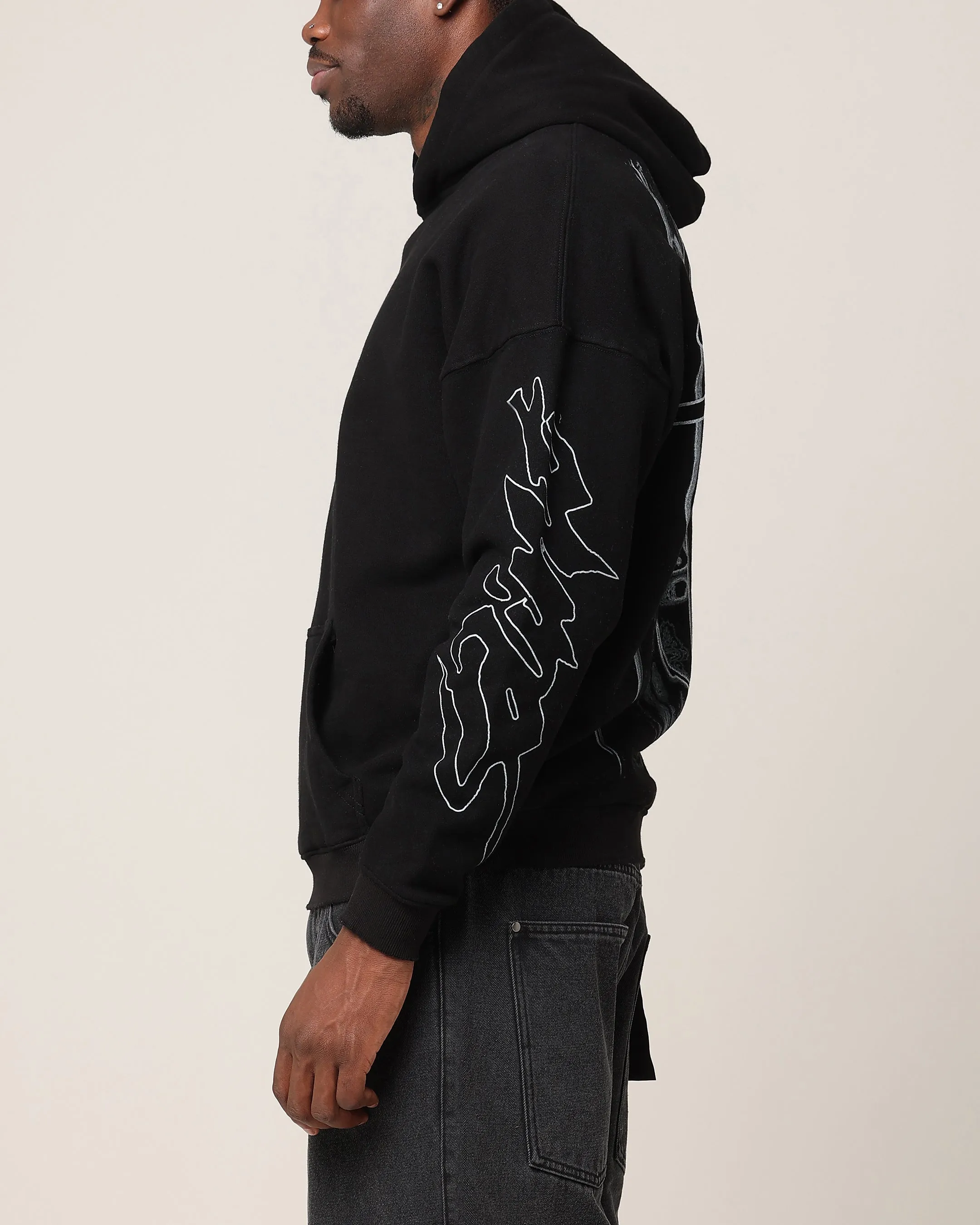 Saint Morta Veiled Boxy Hoodie Black