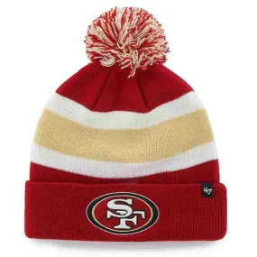 San Francisco 49ers 47 Brand Tri-Tone Breakaway Cuffed Beanie Poofball Hat Cap