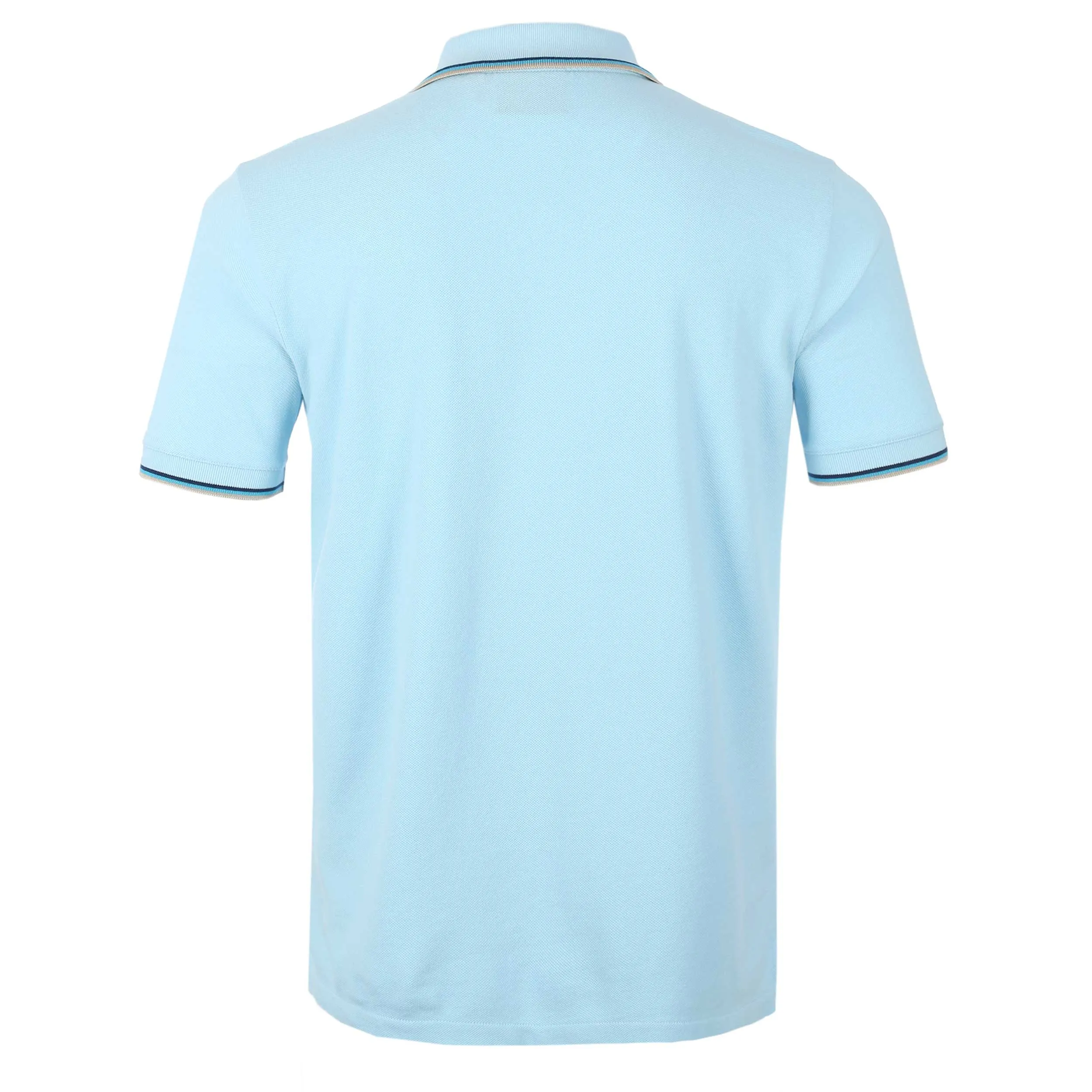 Sandbanks Badge Logo Tipped Polo Shirt in Crystal Blue