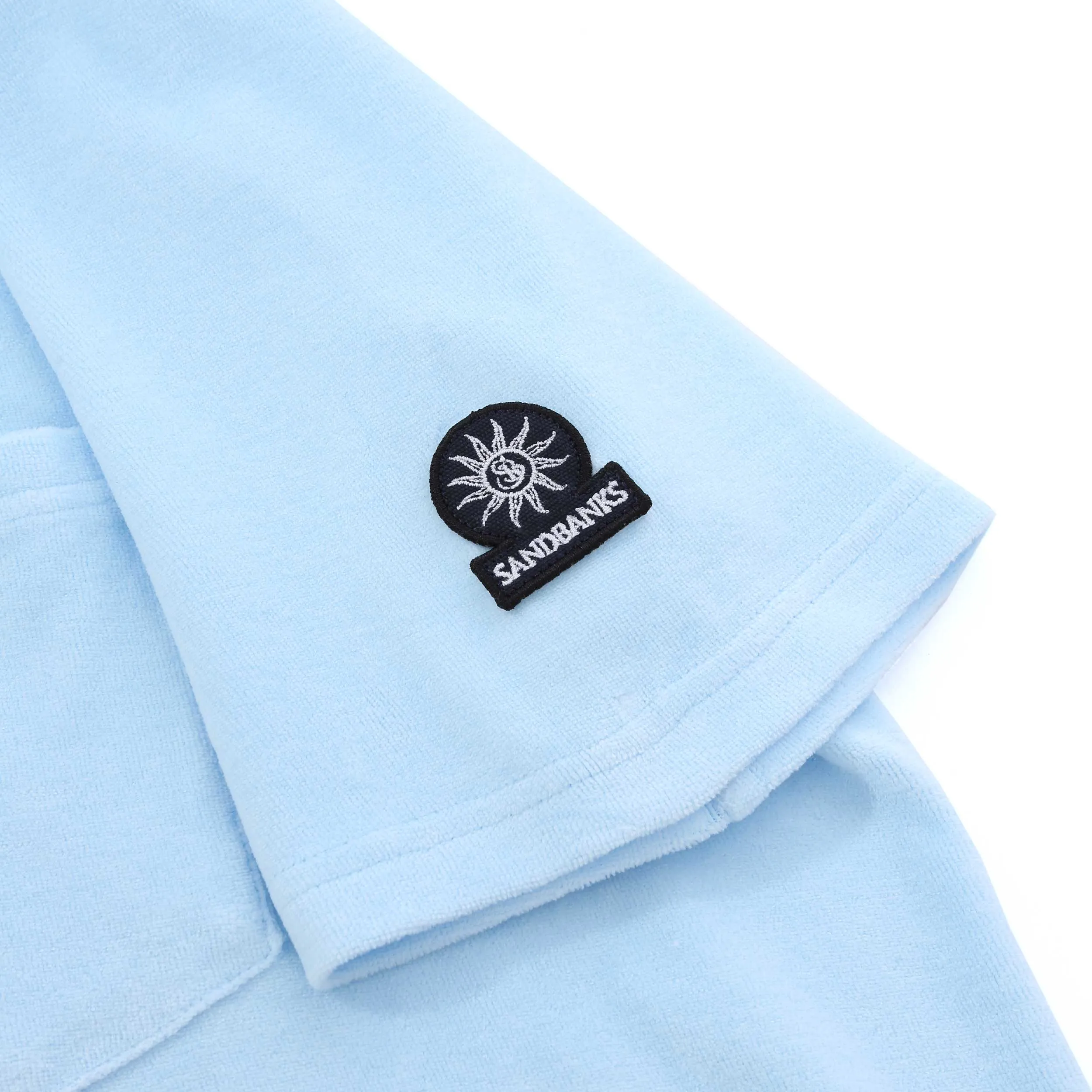 Sandbanks Resort Terry Towelling Polo Shirt in Crystal Blue