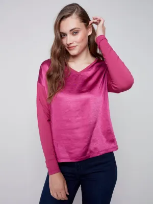 Satin Jersey Knit Top