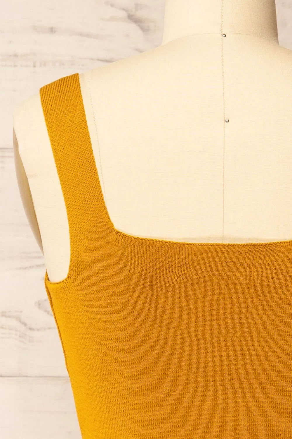 Shandaken Yellow | Cropped Top w/ Scalloped Hem