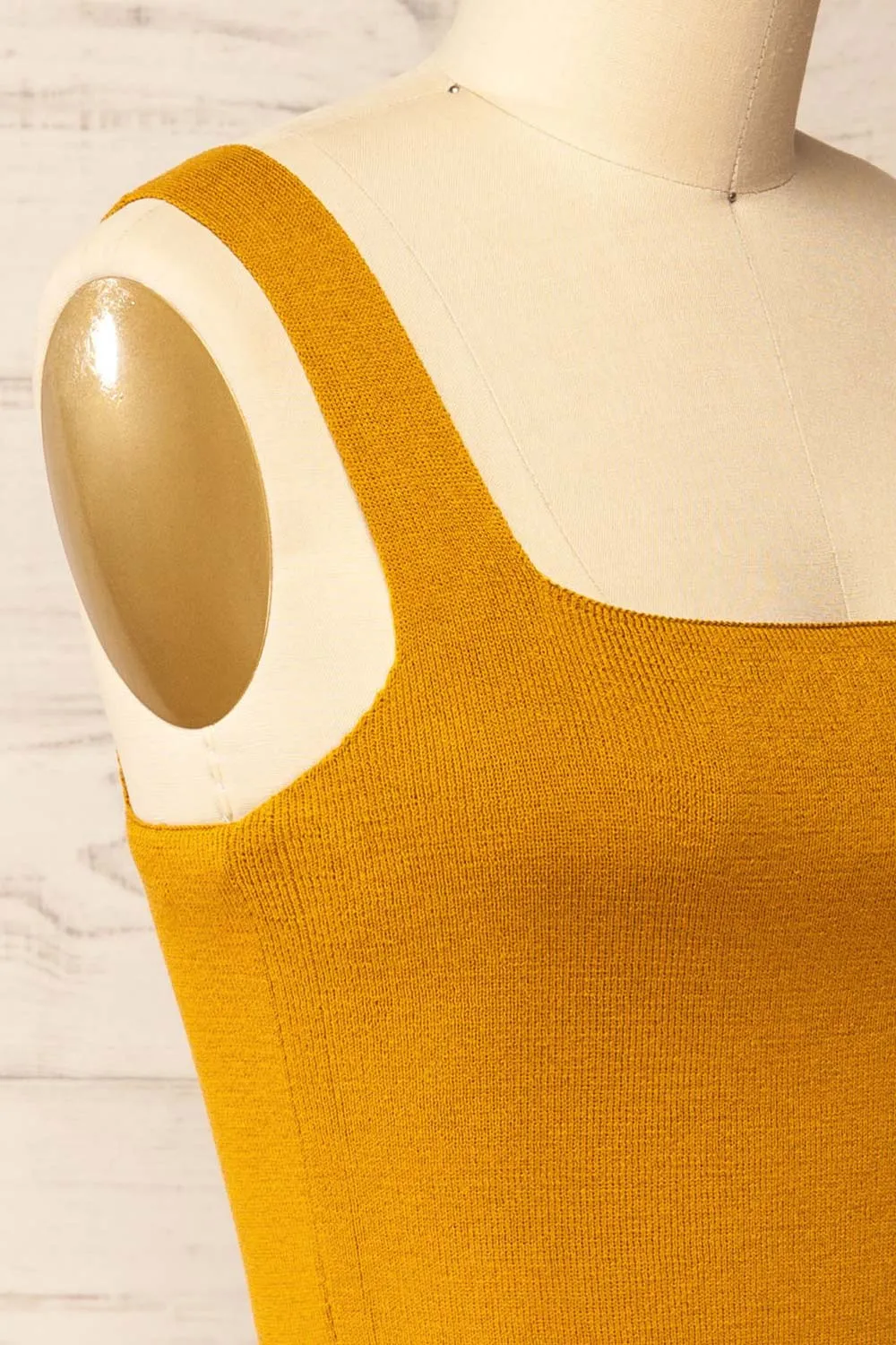 Shandaken Yellow | Cropped Top w/ Scalloped Hem