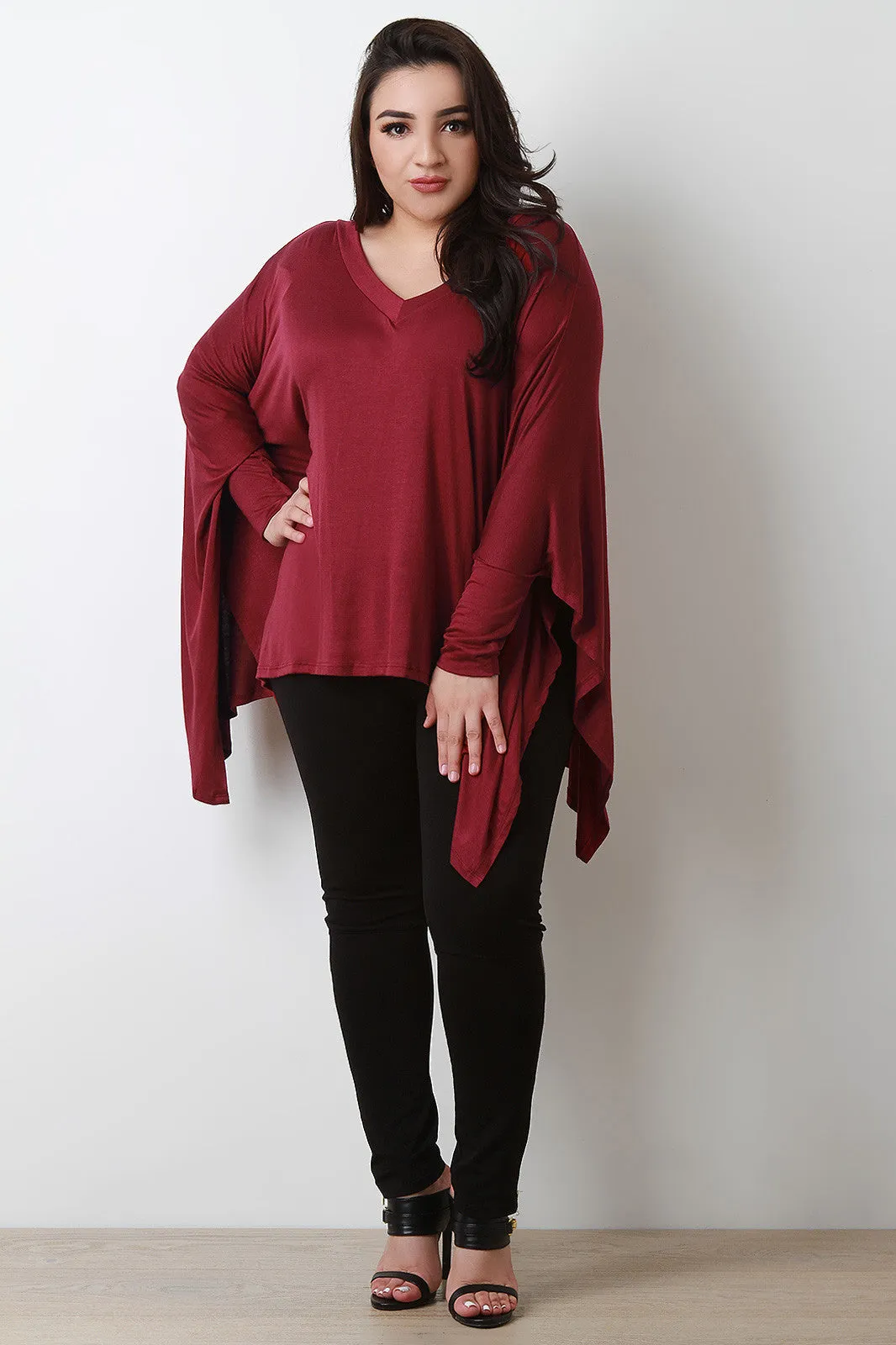 Shark Bite Dolman Sleeve Top