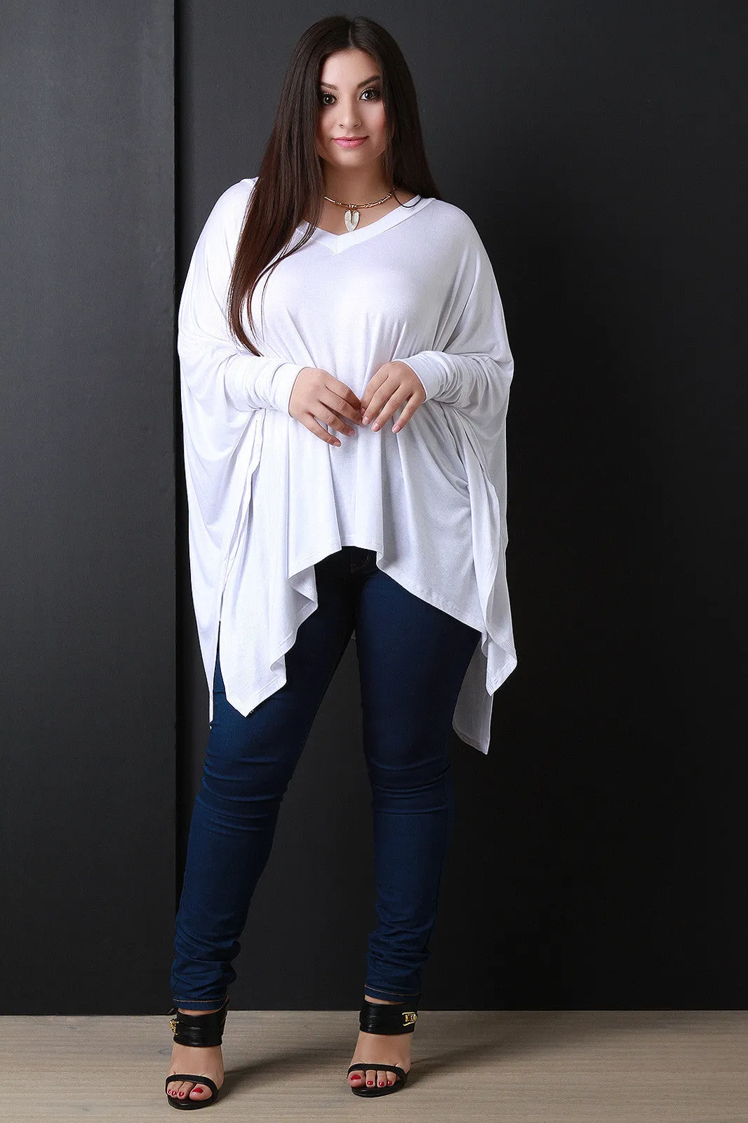 Shark Bite Dolman Sleeve Top