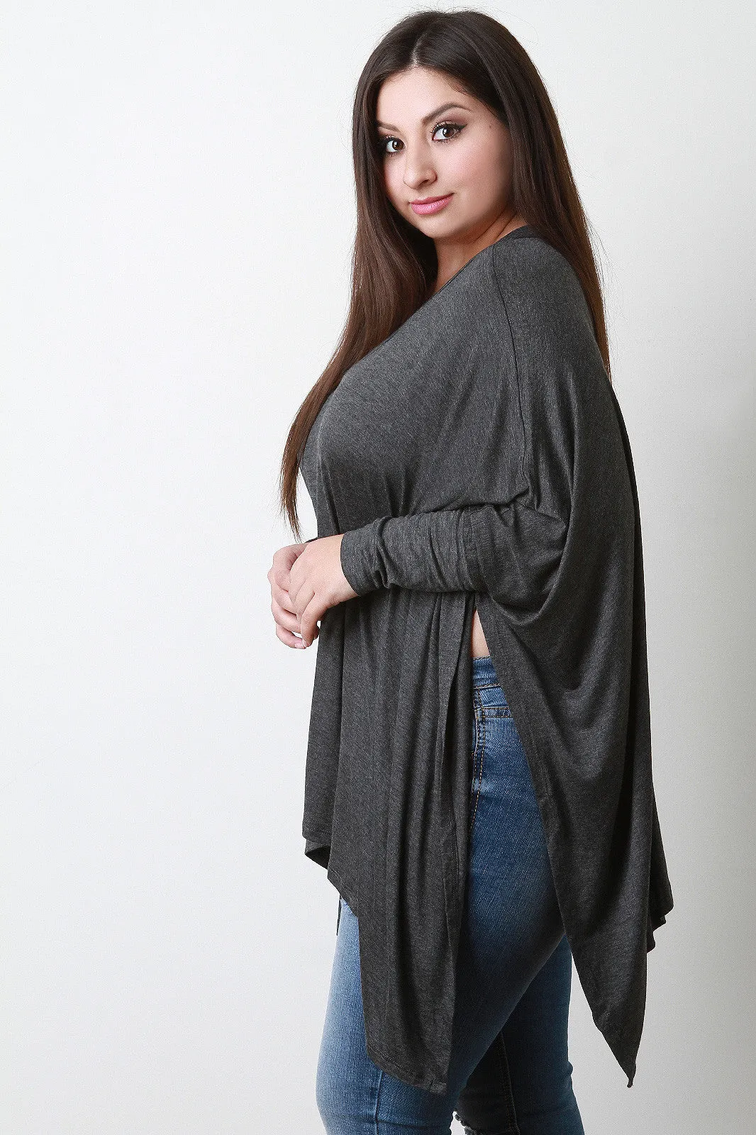 Shark Bite Dolman Sleeve Top