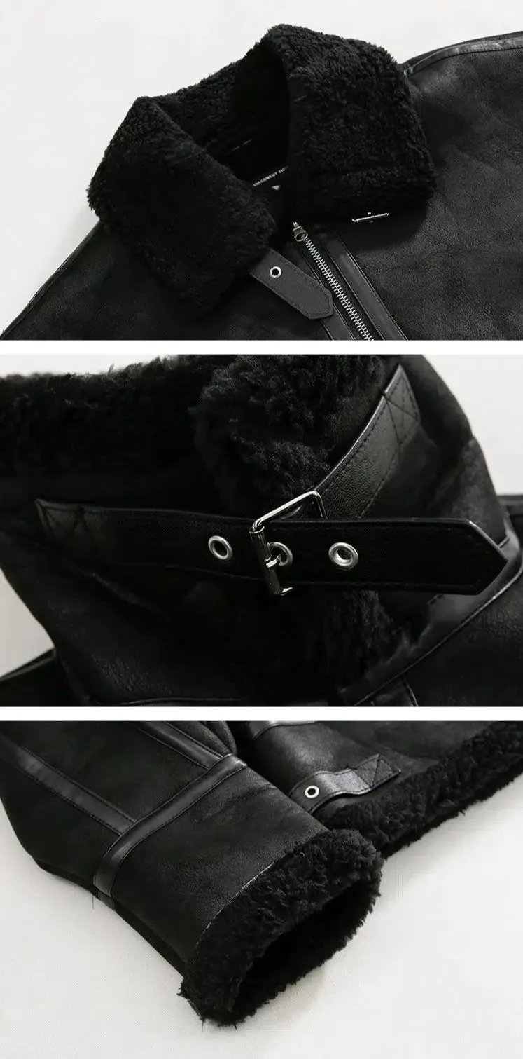 Shearling-Lined Collar Insulated Jacket