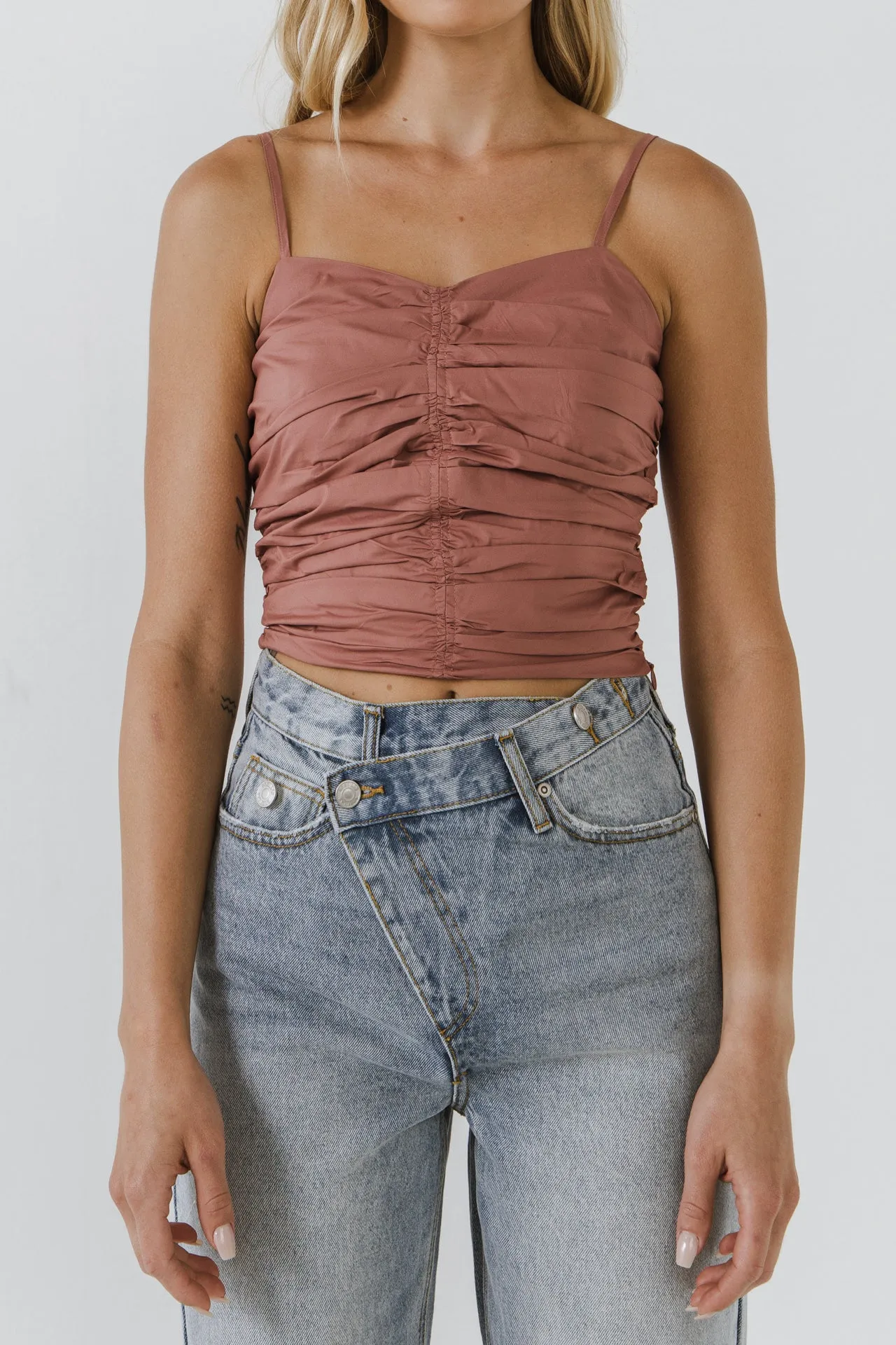 Shirring Detail Tank Top