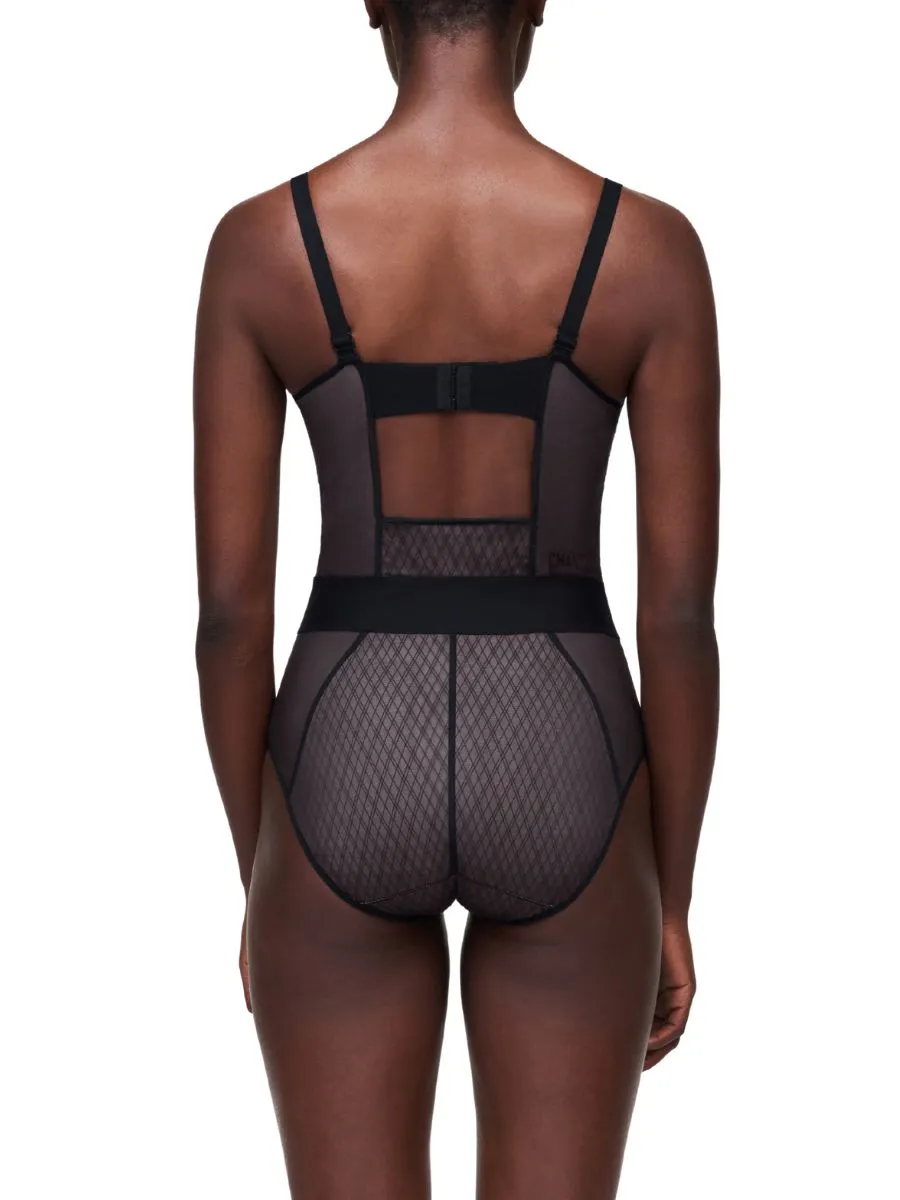 Smooth Lines Bodysuit - Black/Beige