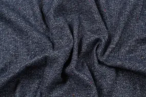 Soft Melange Wool Blend for Coats - Navy Blue