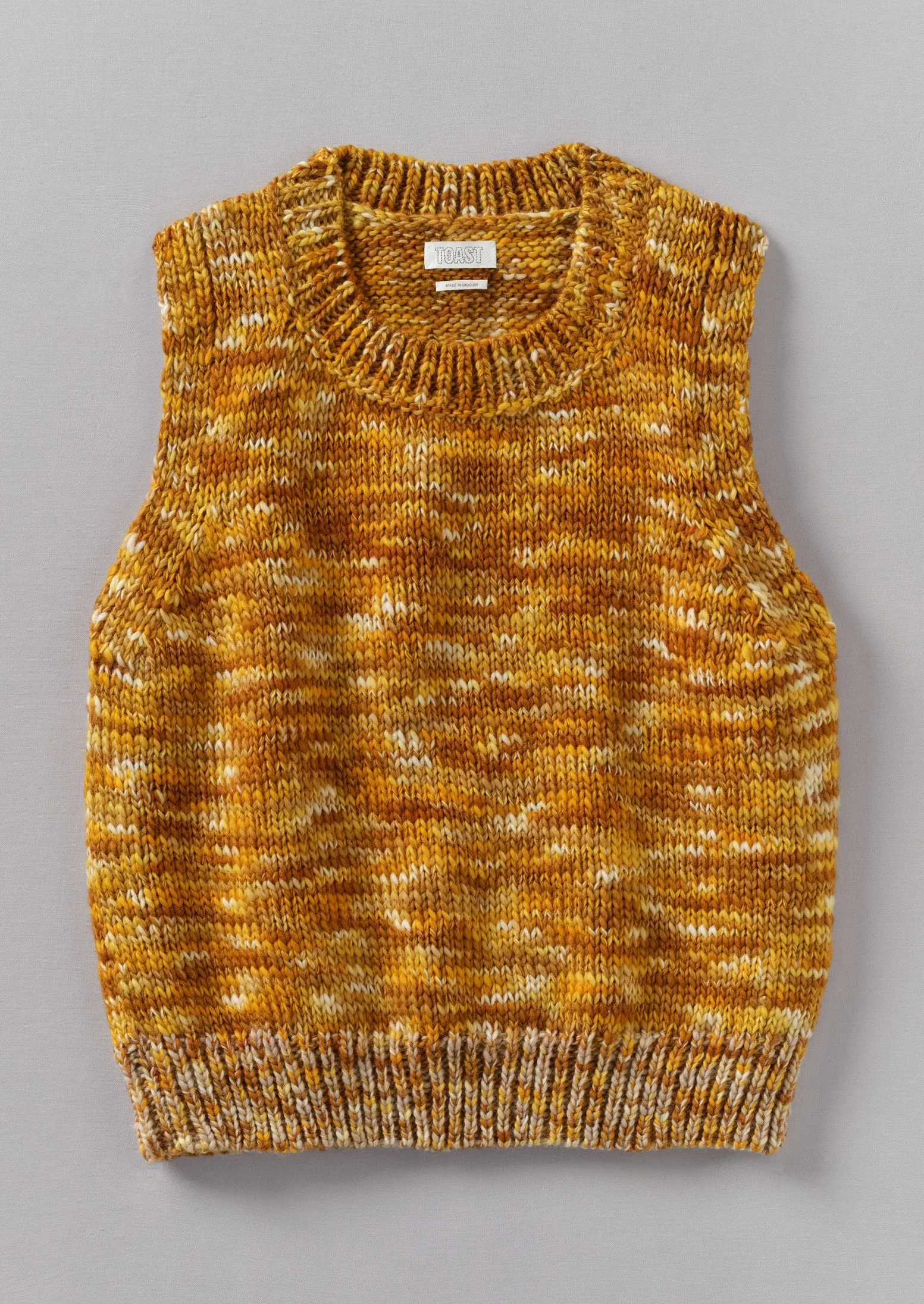 Space Dyed Wool Knitted Tank | Mustard/Putty