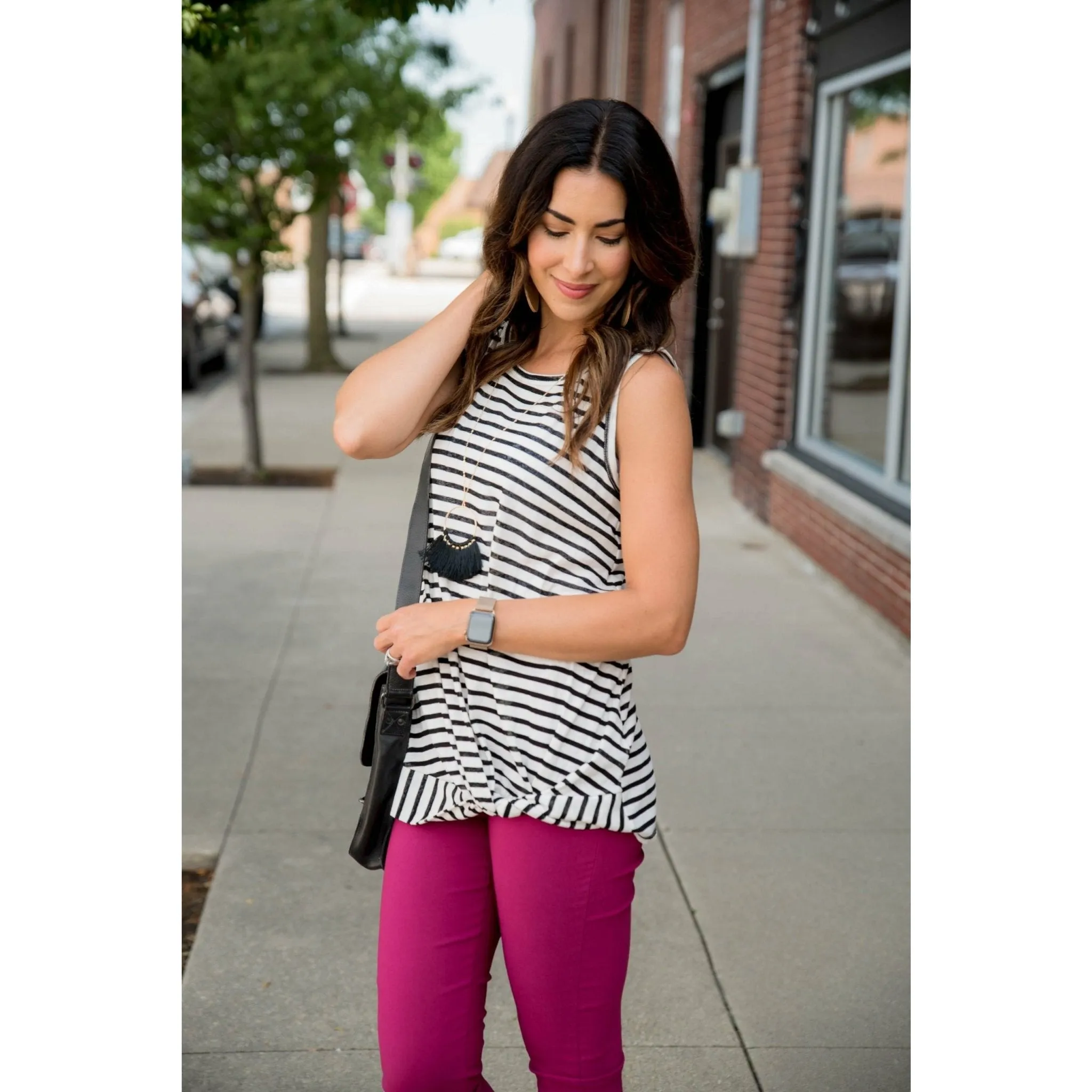 Striped Knot Tank Top