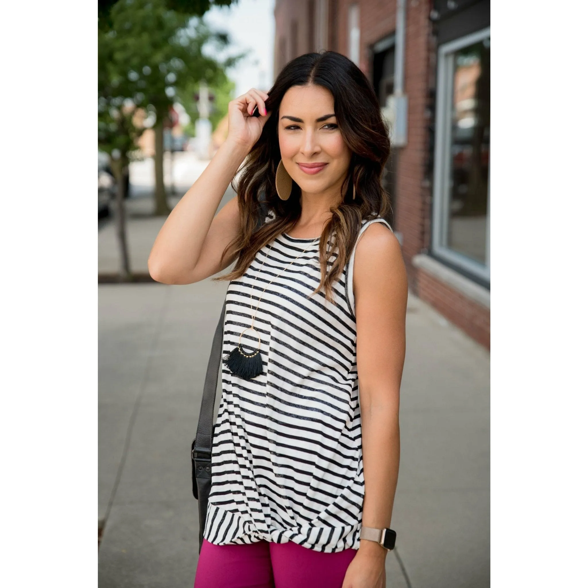 Striped Knot Tank Top