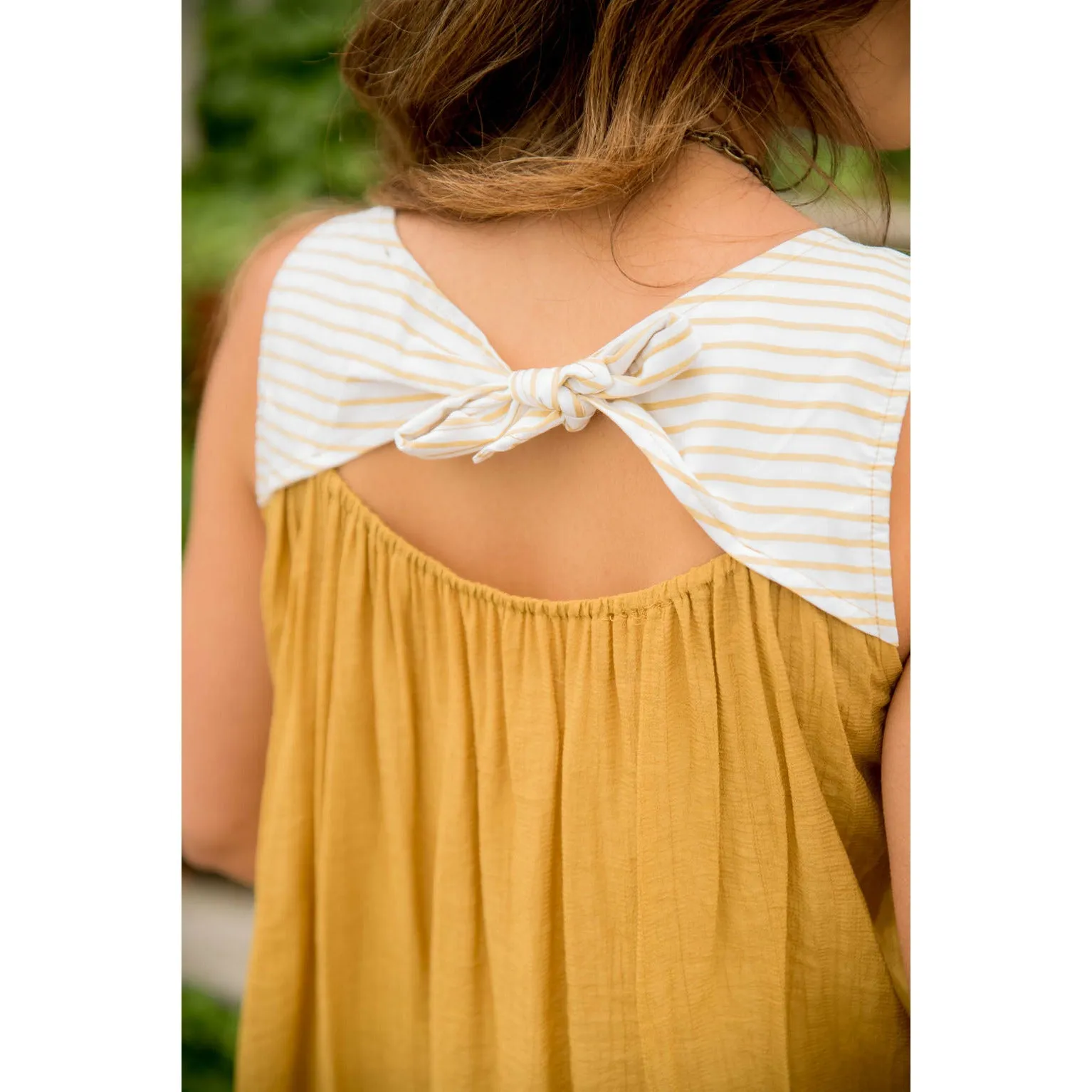 Striped Top Tie Back Tank