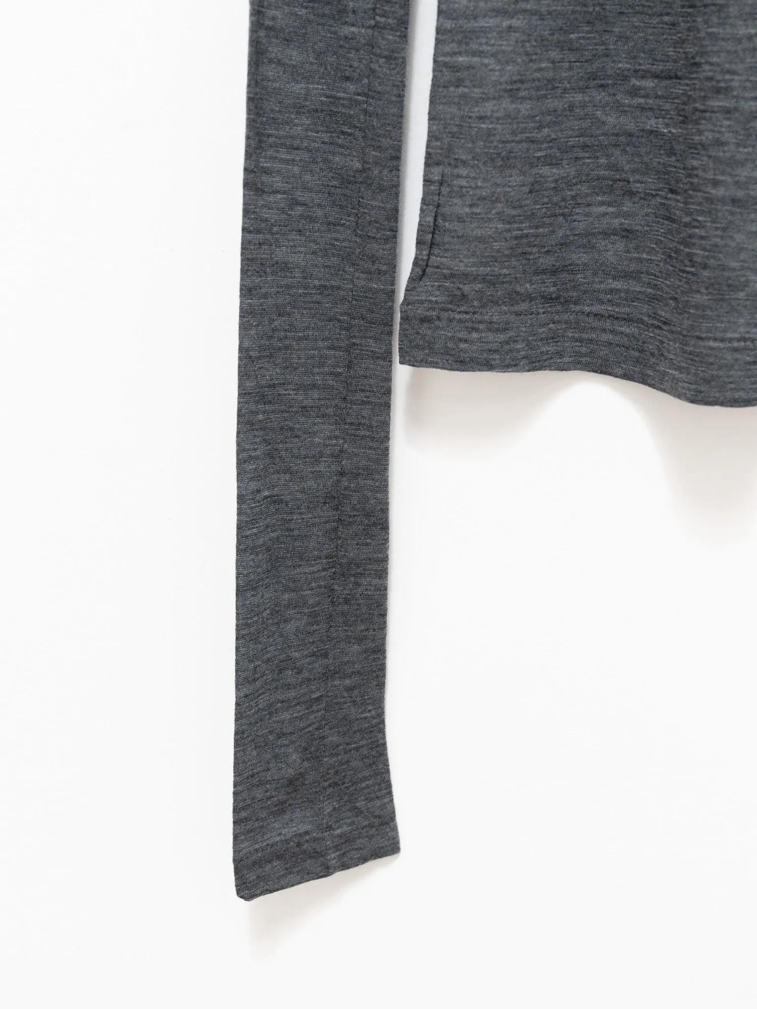 Super Soft Wool Sheer Jersey Turtleneck - Top Charcoal