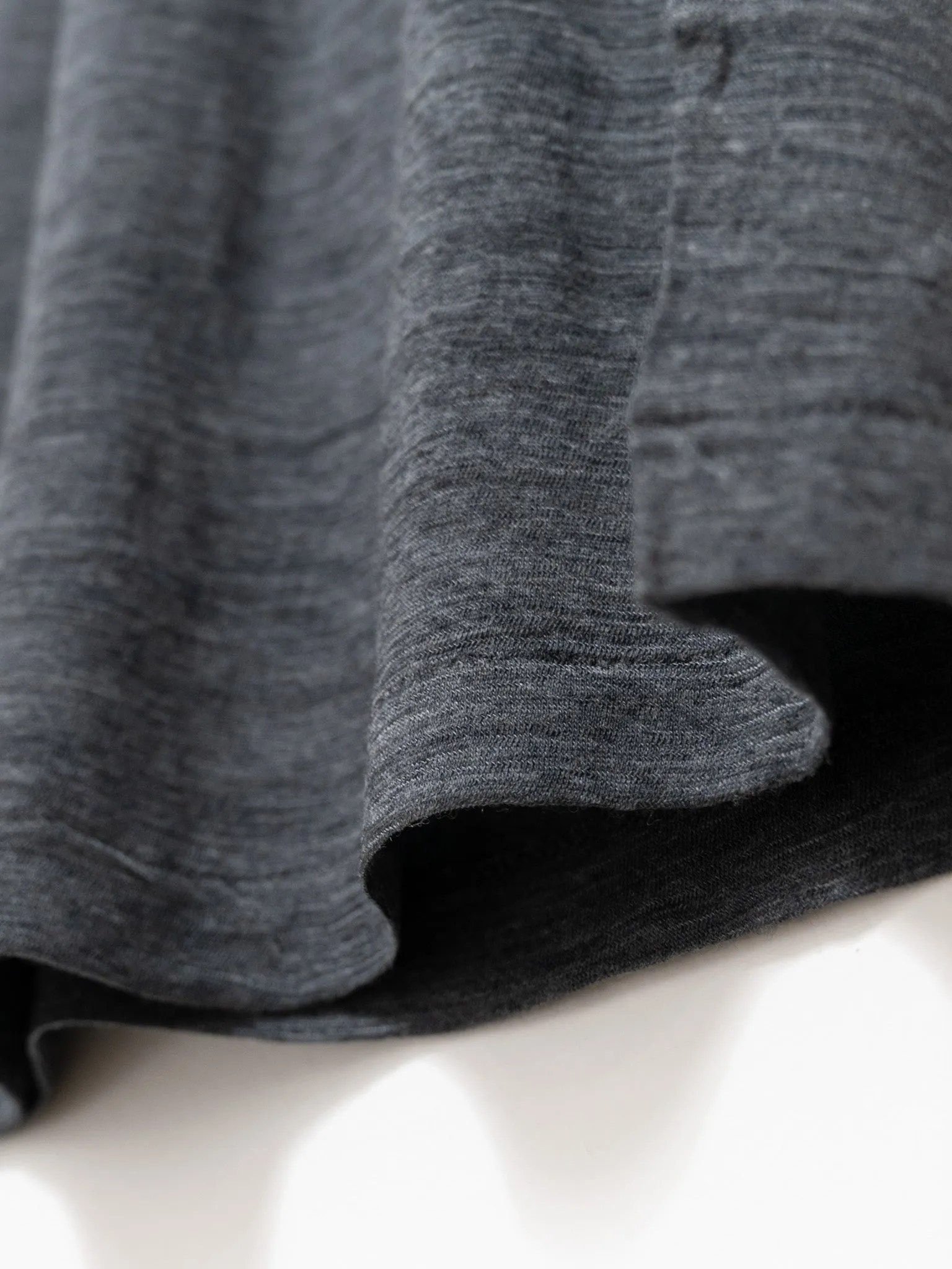 Super Soft Wool Sheer Jersey Turtleneck - Top Charcoal