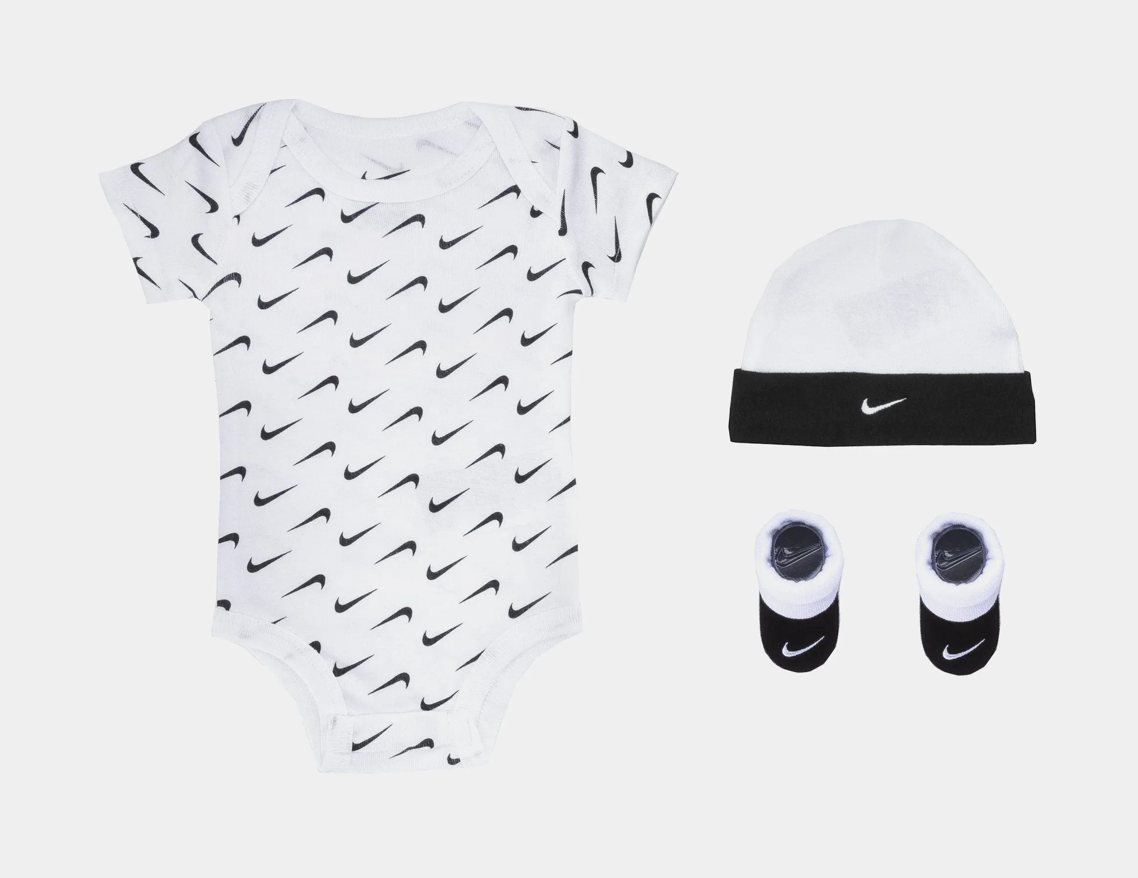 Swoosh Essentials 3pc Infant Toddler Set (White/Black)