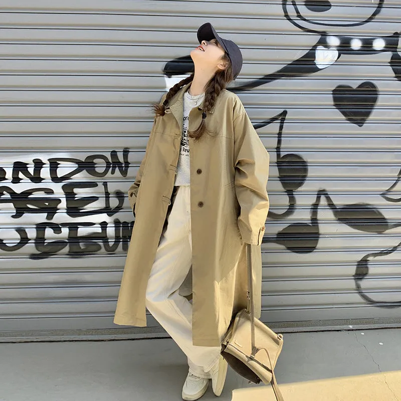 TAVIMART  -  Khaki Trench Coat Women's Mid-Length Spring and Autumn New High-Grade Coat Small British Style Coat Korean Style