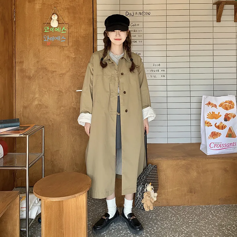 TAVIMART  -  Khaki Trench Coat Women's Mid-Length Spring and Autumn New High-Grade Coat Small British Style Coat Korean Style