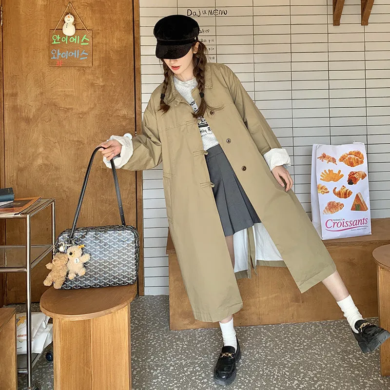 TAVIMART  -  Khaki Trench Coat Women's Mid-Length Spring and Autumn New High-Grade Coat Small British Style Coat Korean Style