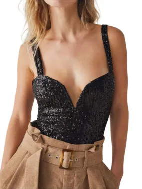 TEEK - Sequin Wide Strap Bodysuit