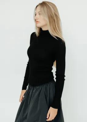 Tibi Nylon Pull On Full Skirt in Black