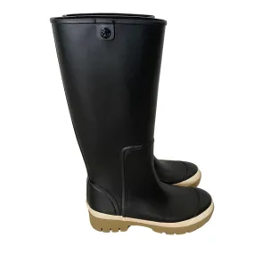 TORY BURCH Wellington Rain Boots Black SIZE 40