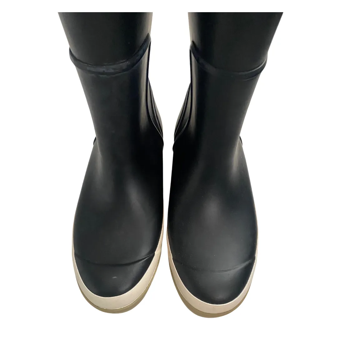 TORY BURCH Wellington Rain Boots Black SIZE 40