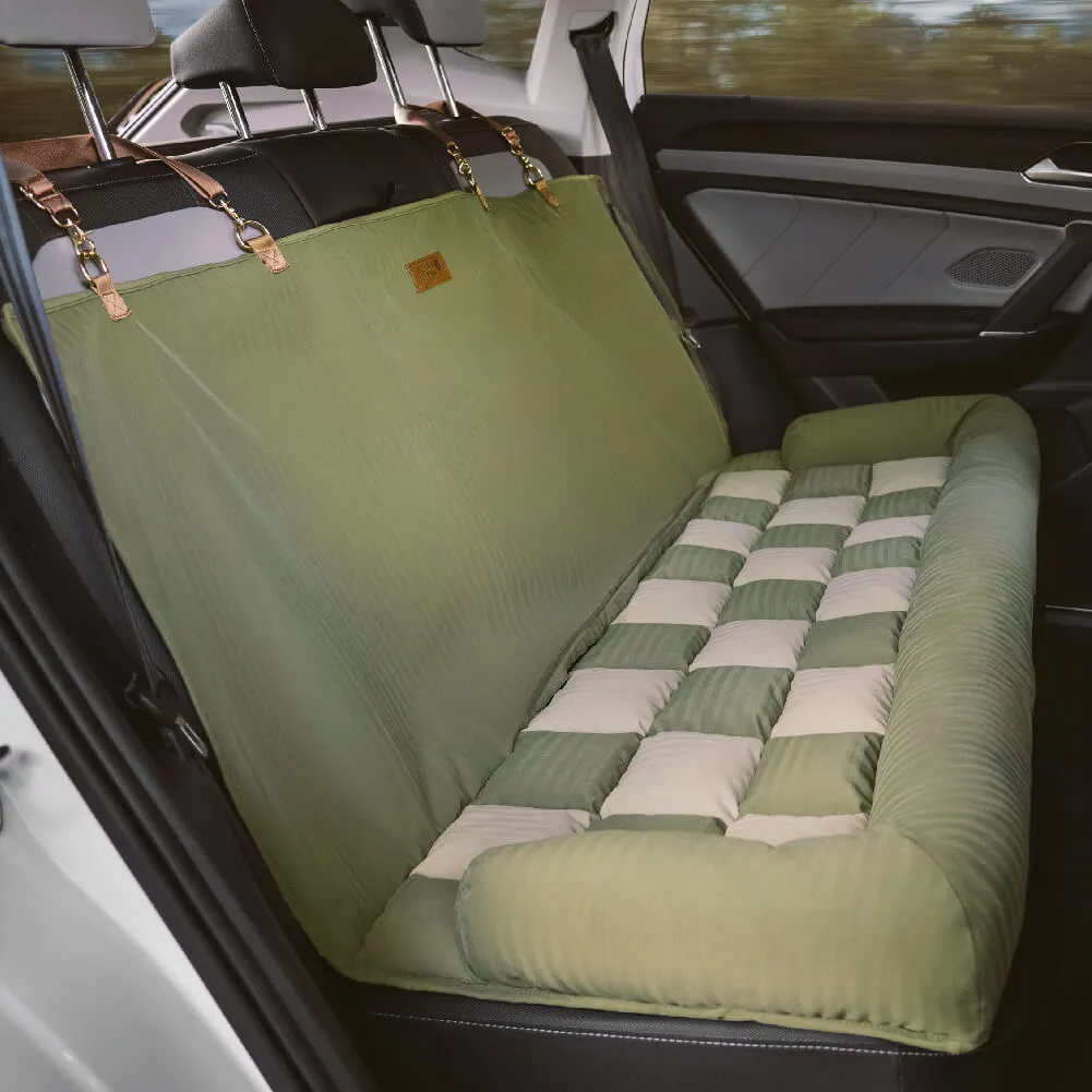 Travel Bolster Safety Back Seat Large Dog Car Seat Bed - Chessboard Lounge