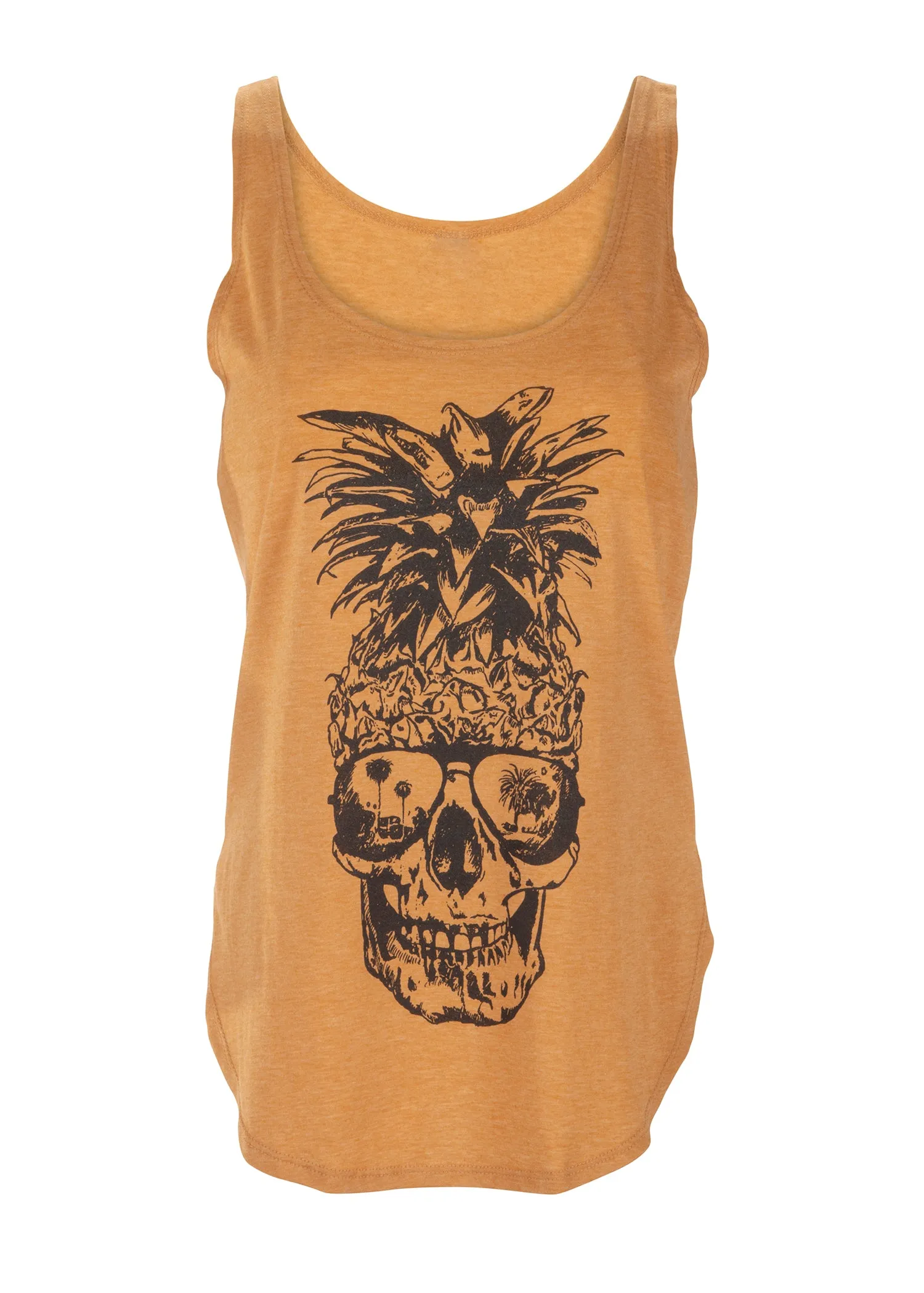 Tropical Vibes Yellow Pineapple Skull Top