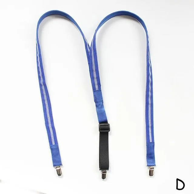 Unisex Led Illuminated Clip-on Suspenders